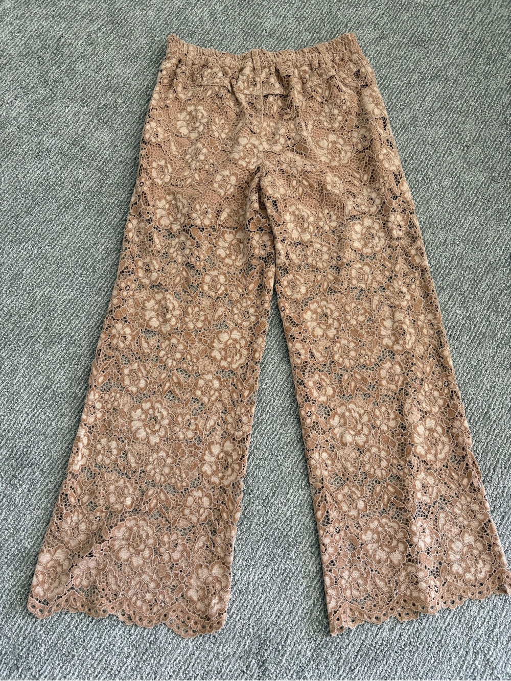 Oli & Hali Lace Wide-Leg Pants in Beige - Picture 6 of 6